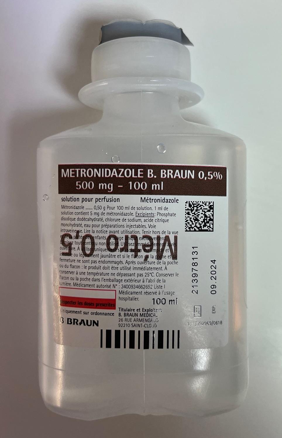 Présentation de métronidazole pour perfusion